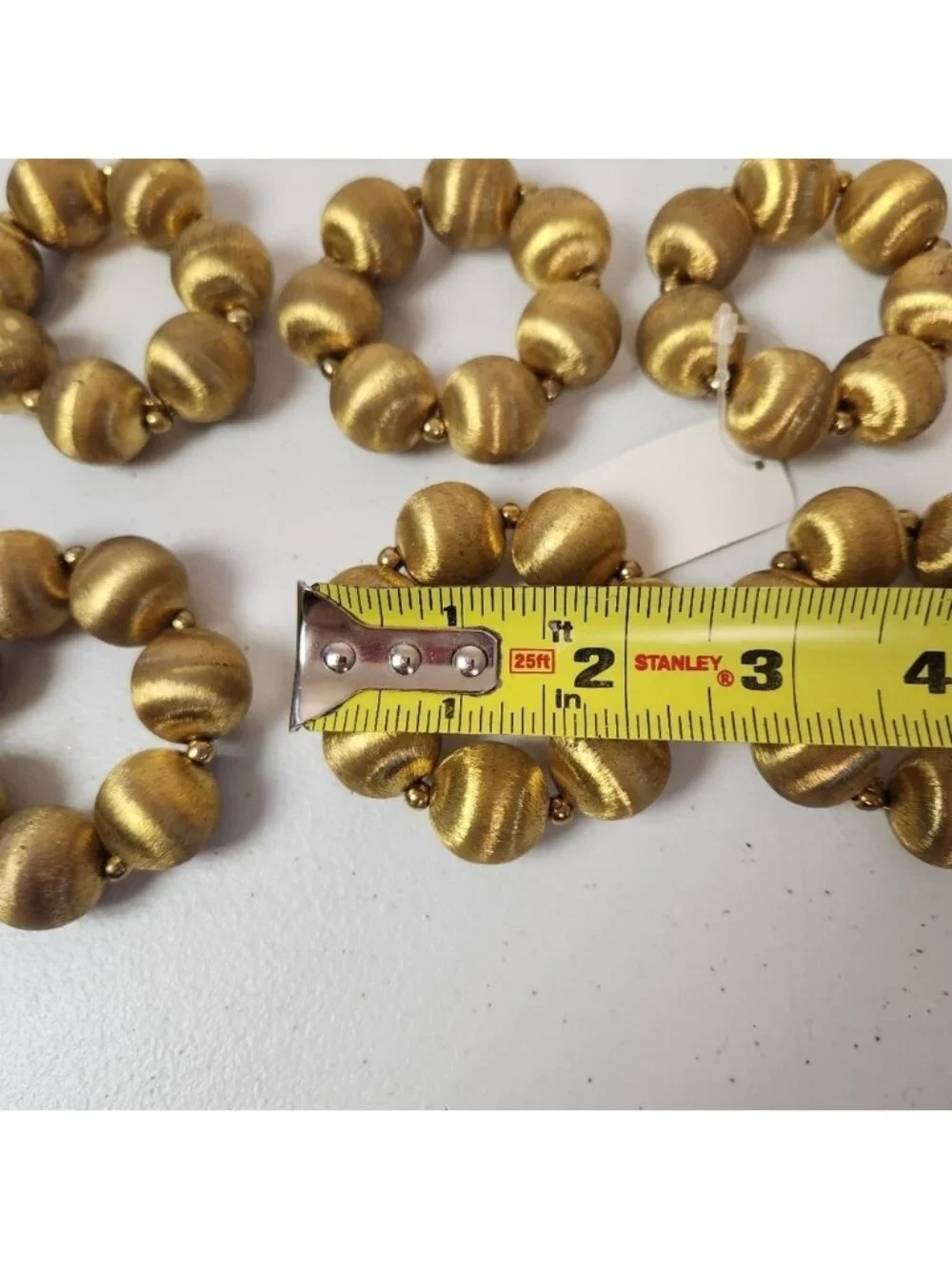 Pier 1 Burnished Gold Metal Napkin Rings Set of 8 Christmas New Years Table New